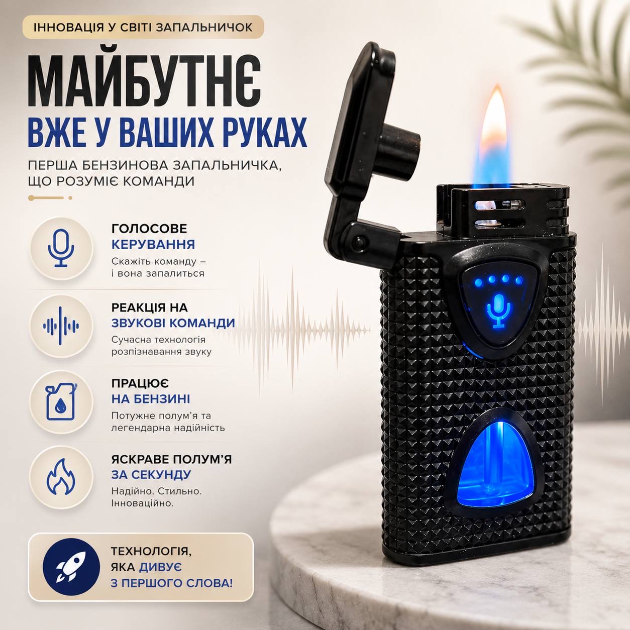 Запальничка з голосовим керуванням